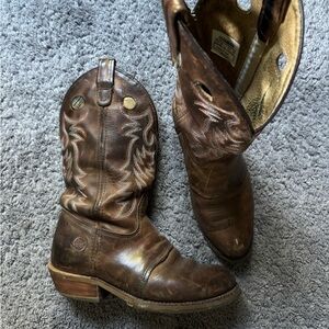 DOUBLE H Vintage Women’s Brown Leather Round Toe Cowboy Boots | Size 8.5